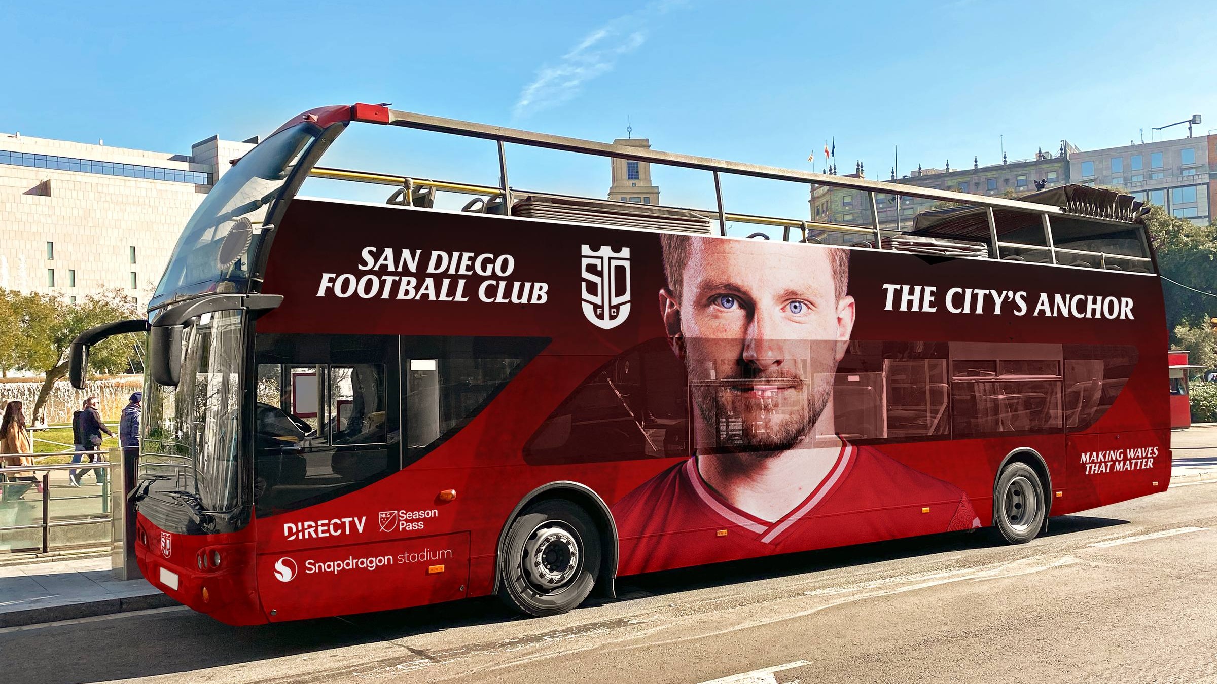 San Diego Football Club &mdash; bus wrap mockup